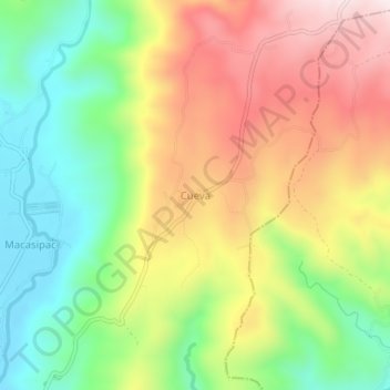 Cueva topographic map, elevation, terrain