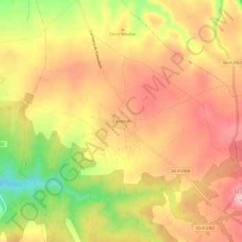 Carrascal topographic map, elevation, terrain