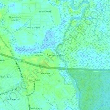 Crawford Landing topographic map, elevation, terrain