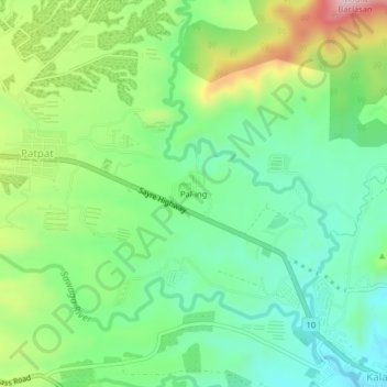 Pal-ing topographic map, elevation, terrain