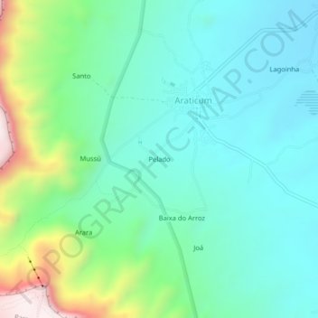 Pelado topographic map, elevation, terrain