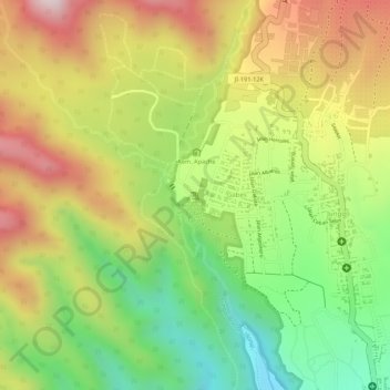 Coban Talun Waterfall topographic map, elevation, terrain