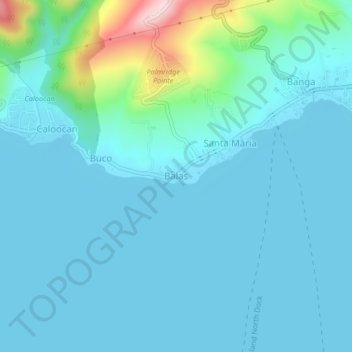 Balas topographic map, elevation, terrain
