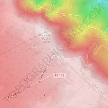 Estanquinhos topographic map, elevation, terrain