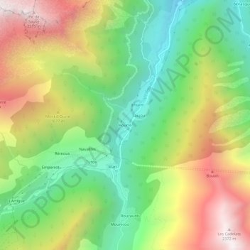 Hourré topographic map, elevation, terrain