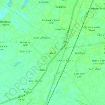 Ranipur topographic map, elevation, terrain