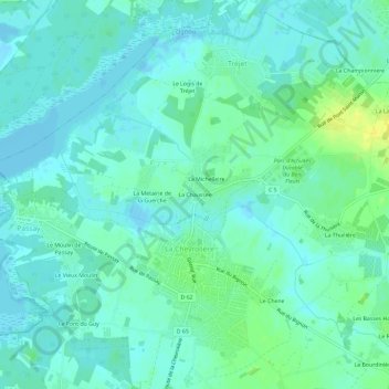 La Chaussee topographic map, elevation, terrain