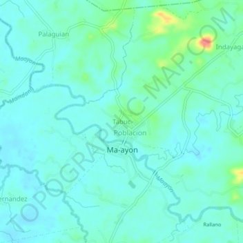 Tabuc topographic map, elevation, terrain