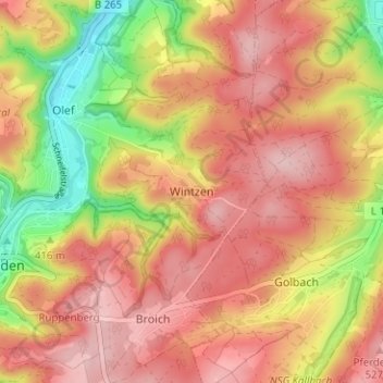 Wintzen topographic map, elevation, terrain