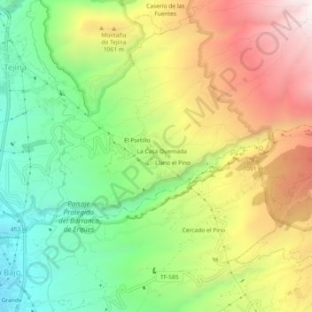Los Palos topographic map, elevation, terrain