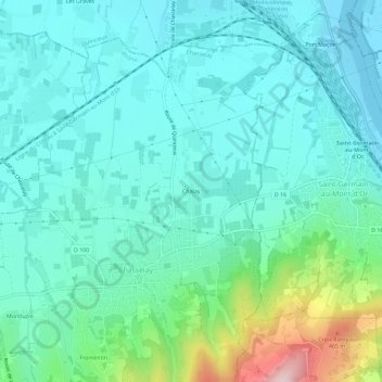 Chalay topographic map, elevation, terrain