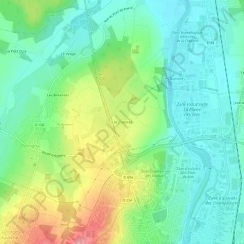Les Chesnez topographic map, elevation, terrain