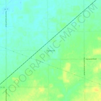 Glynwood topographic map, elevation, terrain