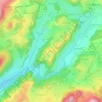 Le Fayet topographic map, elevation, terrain