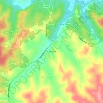 Rabbitville topographic map, elevation, terrain