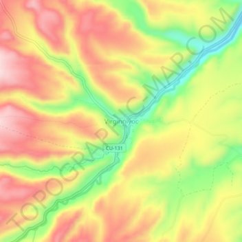 Virginniyoc topographic map, elevation, terrain