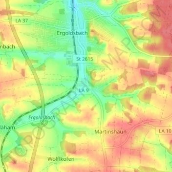 Siegensdorf topographic map, elevation, terrain