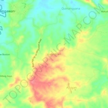 Alabidhan topographic map, elevation, terrain
