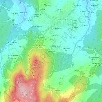 Riomouro topographic map, elevation, terrain