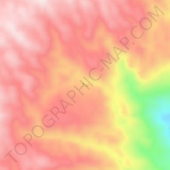 Tiu topographic map, elevation, terrain