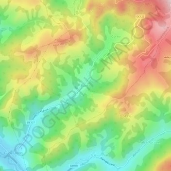 Bunta topographic map, elevation, terrain