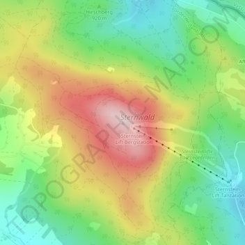 Sternstein topographic map, elevation, terrain