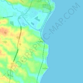 Scarborough topographic map, elevation, terrain