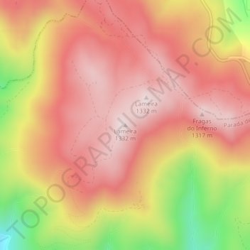 Lameira topographic map, elevation, terrain