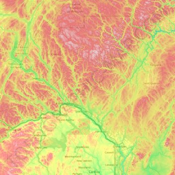 Madawaska topographic map, elevation, terrain