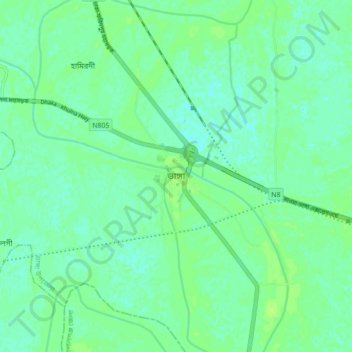 Bhanga topographic map, elevation, terrain