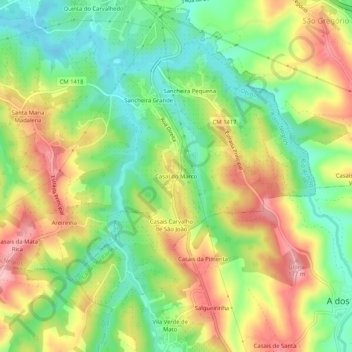 Casal do Marco topographic map, elevation, terrain