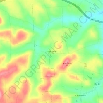 Eakin Corner topographic map, elevation, terrain