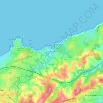 Haïcabia topographic map, elevation, terrain