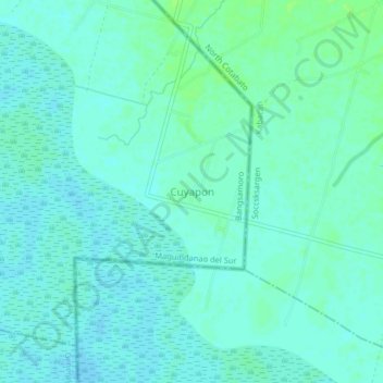 Cuyapon topographic map, elevation, terrain