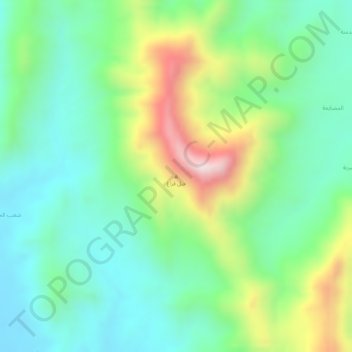 Jabal Qara` topographic map, elevation, terrain