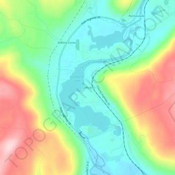 Cliffside topographic map, elevation, terrain