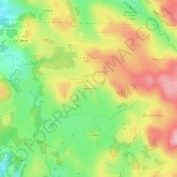 Recoules topographic map, elevation, terrain