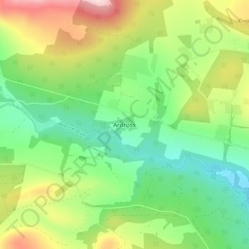 Ardross topographic map, elevation, terrain