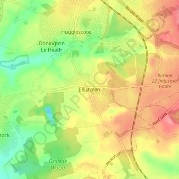 Ellistown topographic map, elevation, terrain