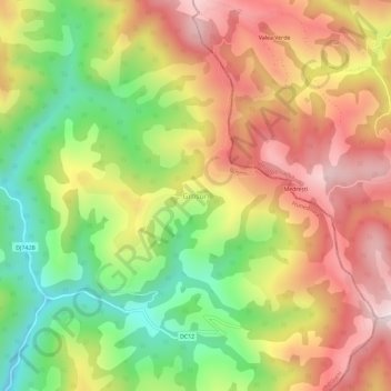 Groșuri topographic map, elevation, terrain