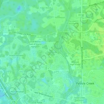 Hammocks topographic map, elevation, terrain