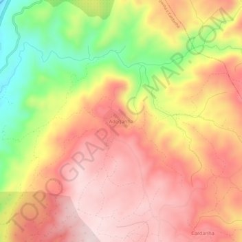 Adeganha topographic map, elevation, terrain