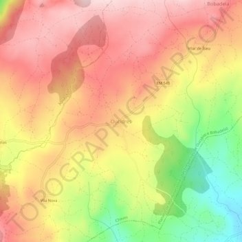 Oucidres topographic map, elevation, terrain