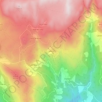 Gamoal topographic map, elevation, terrain