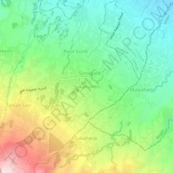 Sukamantri topographic map, elevation, terrain