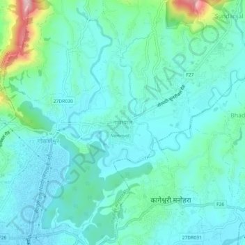 Namgyal topographic map, elevation, terrain
