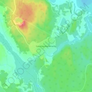 Gästrike-Hammarby topographic map, elevation, terrain