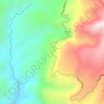 Overlooking topographic map, elevation, terrain