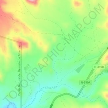 Balsa de Gérgal topographic map, elevation, terrain