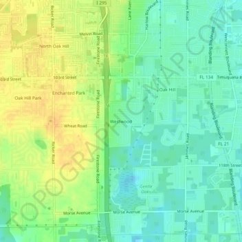 Westwood topographic map, elevation, terrain